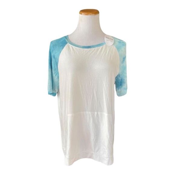 NWT Womens TikTik Tie Dye Sleeve Luxe Pocket Front Shirt - Sz L - Picture 2 of 2